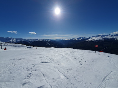 17h15 fermeture des remontées et dernière descente sous un soleil magnifique