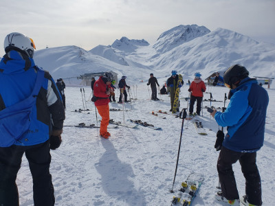 Préparation avant la première descente