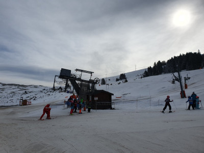 Arrivée du télécabine Cateline à 1400m le matin