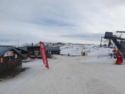 Arrivée du télécabine Cateline à 1400m le matin