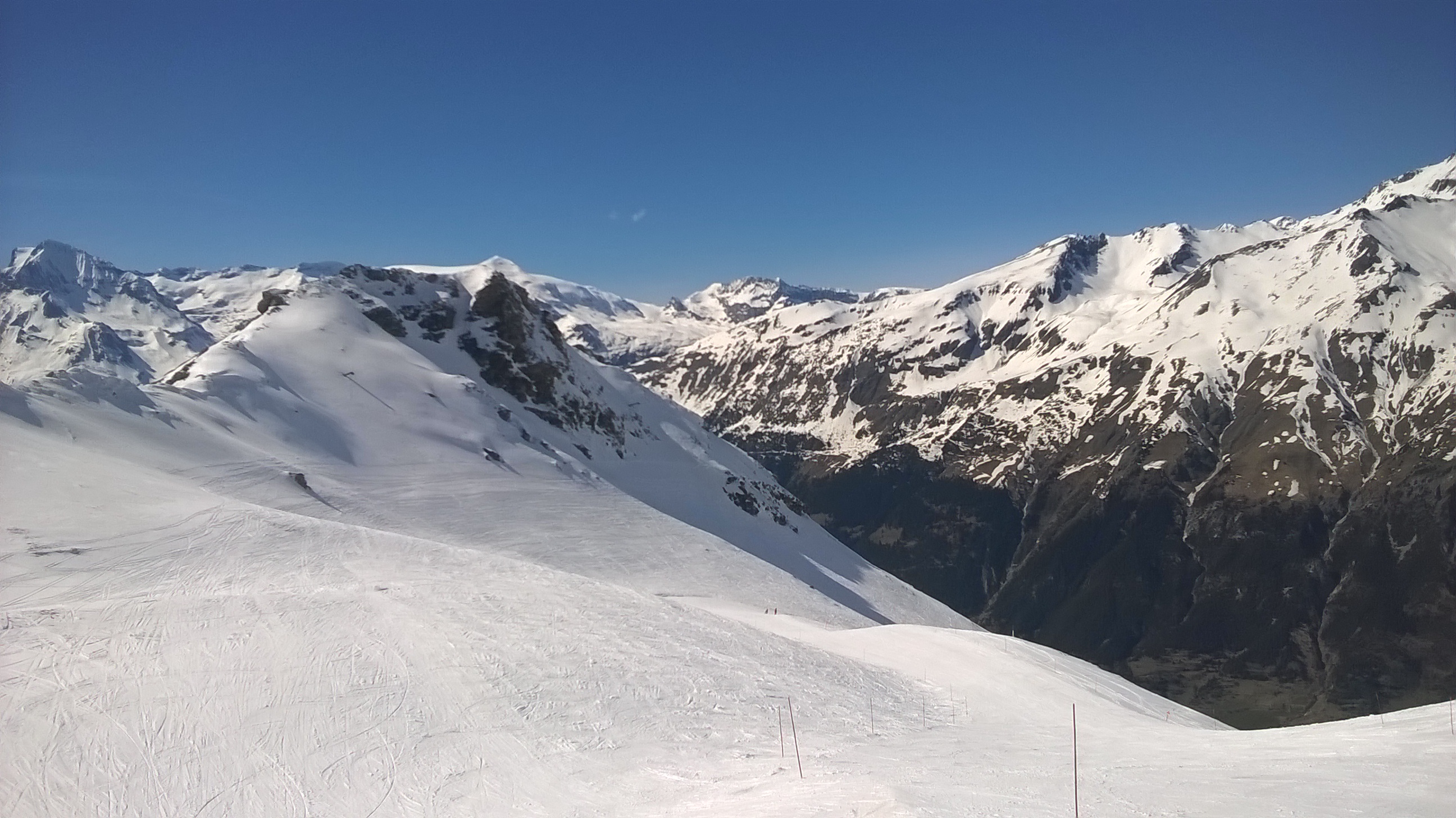 descente du sommet de la station a 2800m,,