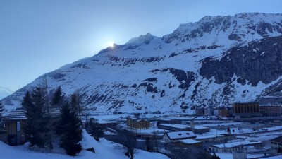 Coucher soleil sur andermatt